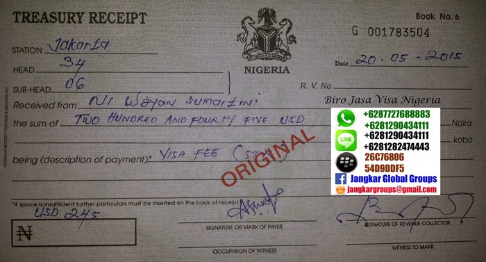 biaya visa kerja nigeria