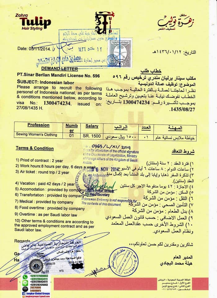 Contoh Demand Letter Sewing Women KSA