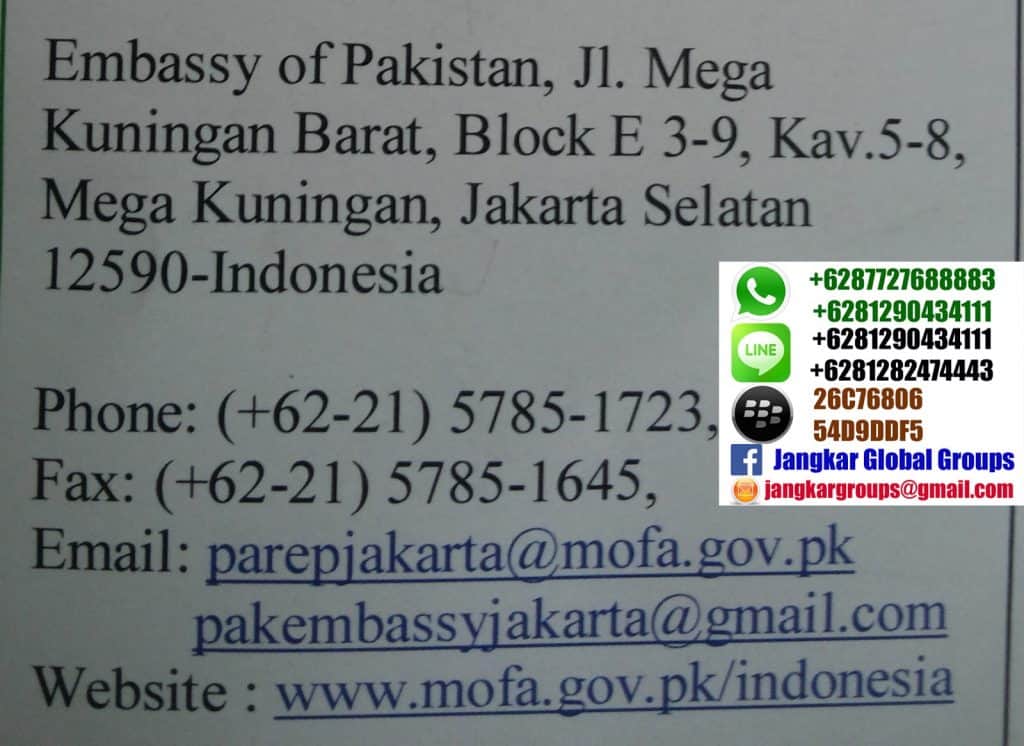 legalisasi di kedutaan Pakistan
