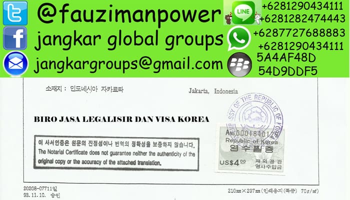 legalisasi dokumen di kedutaan korea