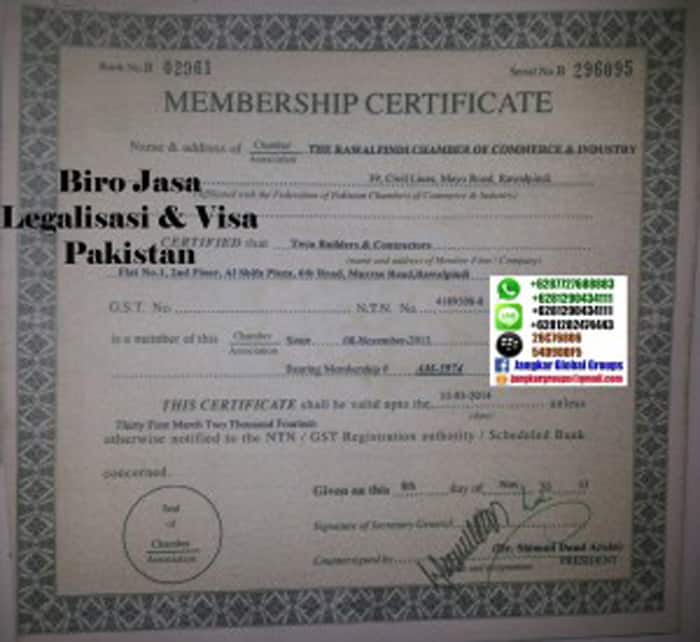 membership-certificate-pakistan,visa bisnis Pakistan