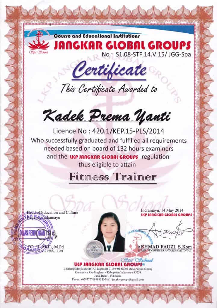 certificate fitness trainer,Legalisasi dokumen di Kazakhstan