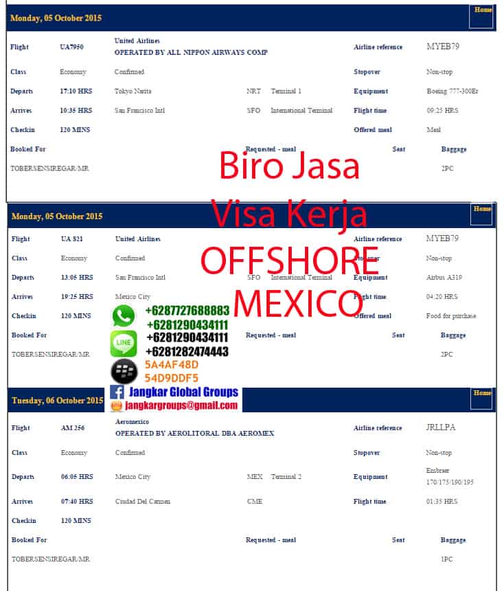 ticket to mexico