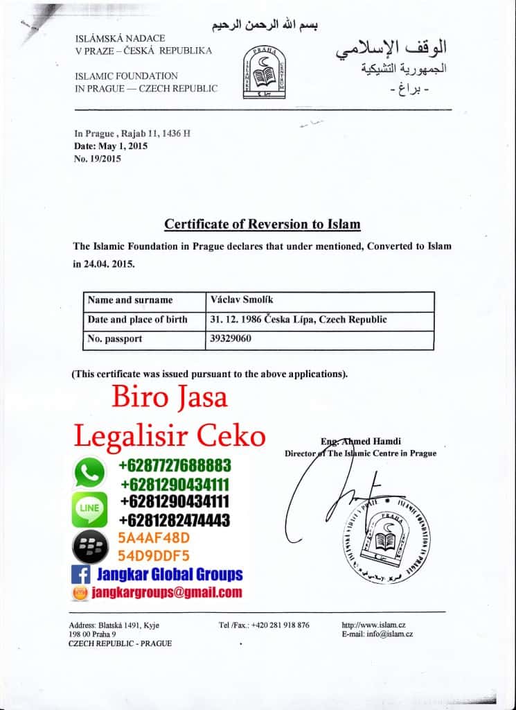 certificate of reversion to islam
