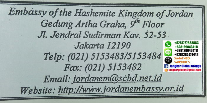 alamat kedutaan jordan di jakarta