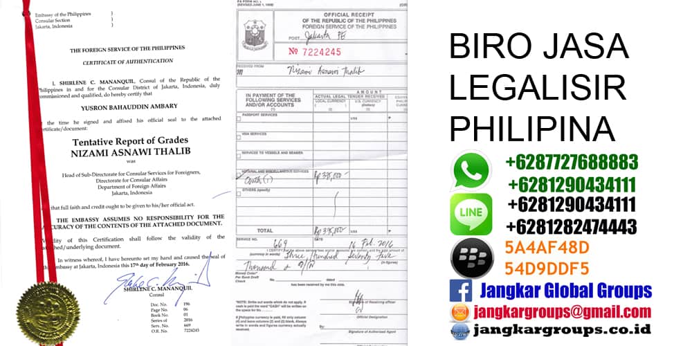 persyaratan legalisir ijazah di kedutaan philipina