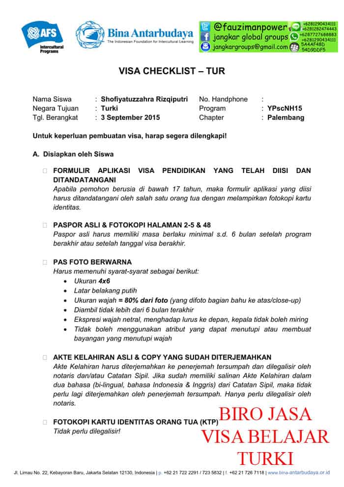 visa-checklist-afs-turki_001,Pertukaran pelajar AFS Turki