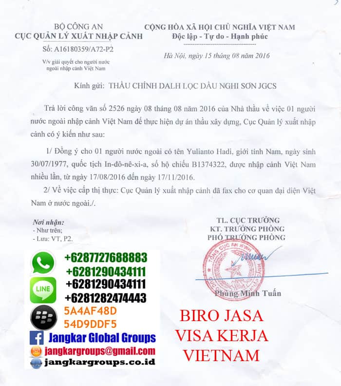 calling-visa-kerja-vietnam,Persyaratan visa kerja Vietnam