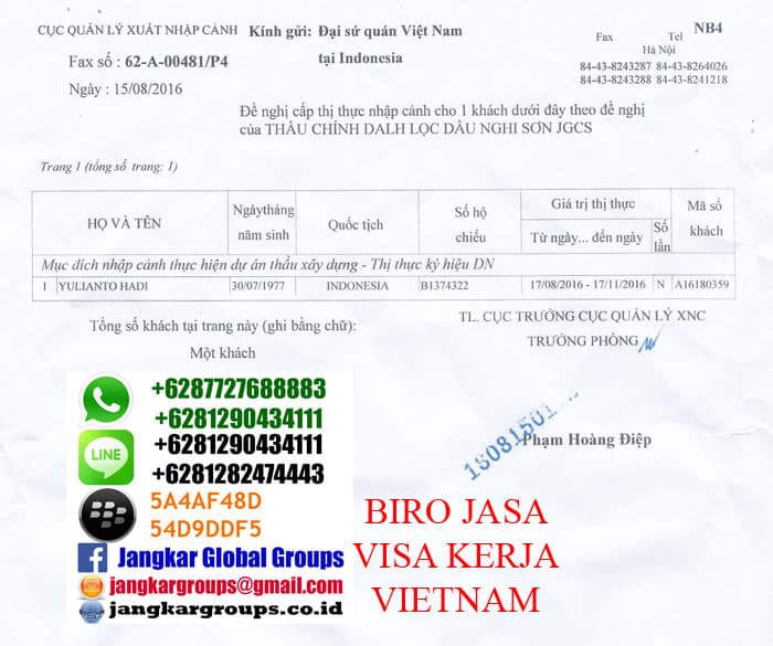 calling-visa-vietnam,Persyaratan visa kerja Vietnam