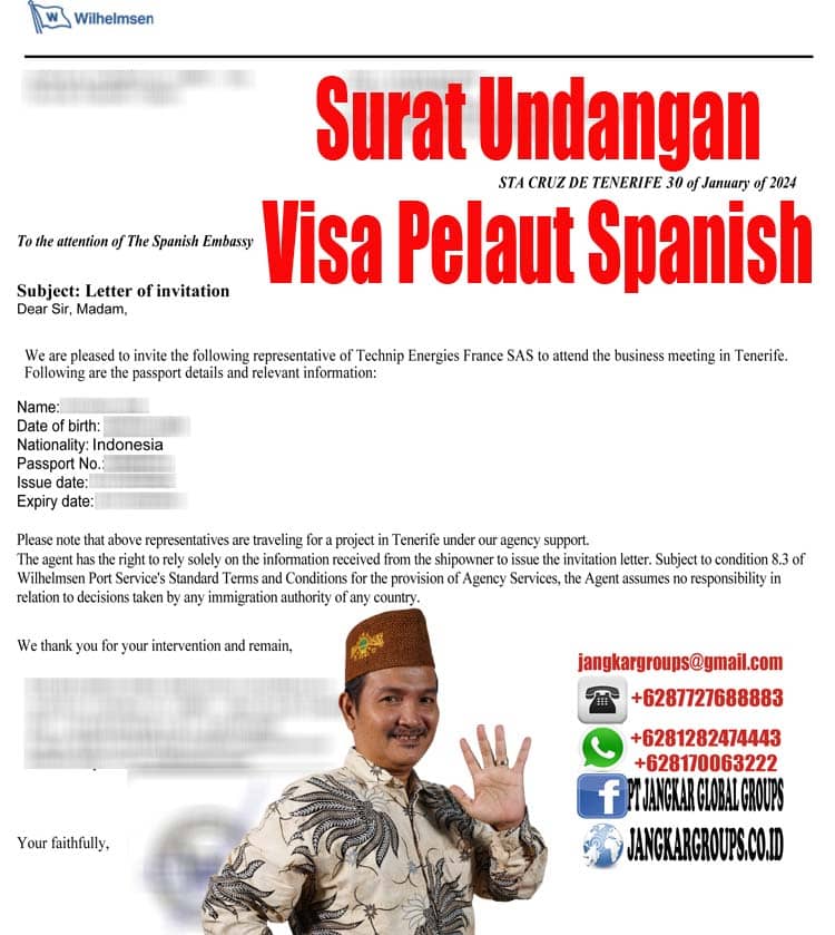Contoh Surat Undangan Visa Pelaut Spanish