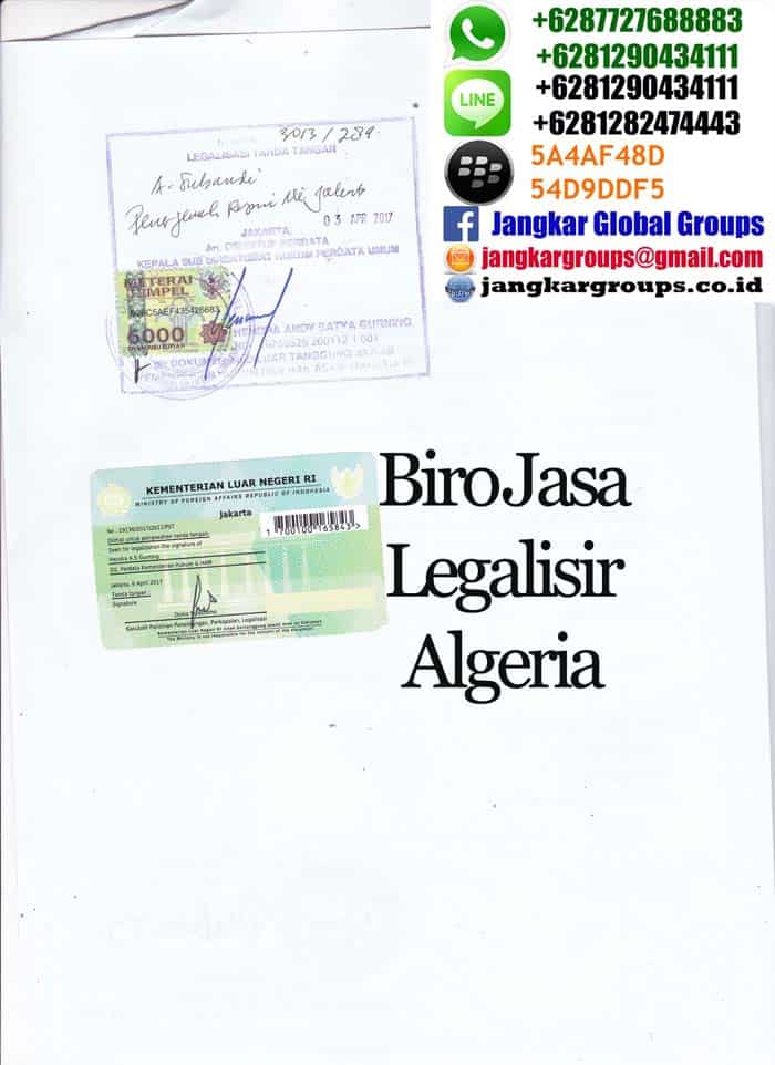 Jasa Legalisir Translate certificate Di Kedutaan Algeria Jakarta