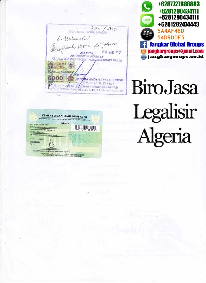 Contoh Jasa Legalisir Translate Surat Pengalaman Kerja Di Kedutaan Algeria Jakarta2