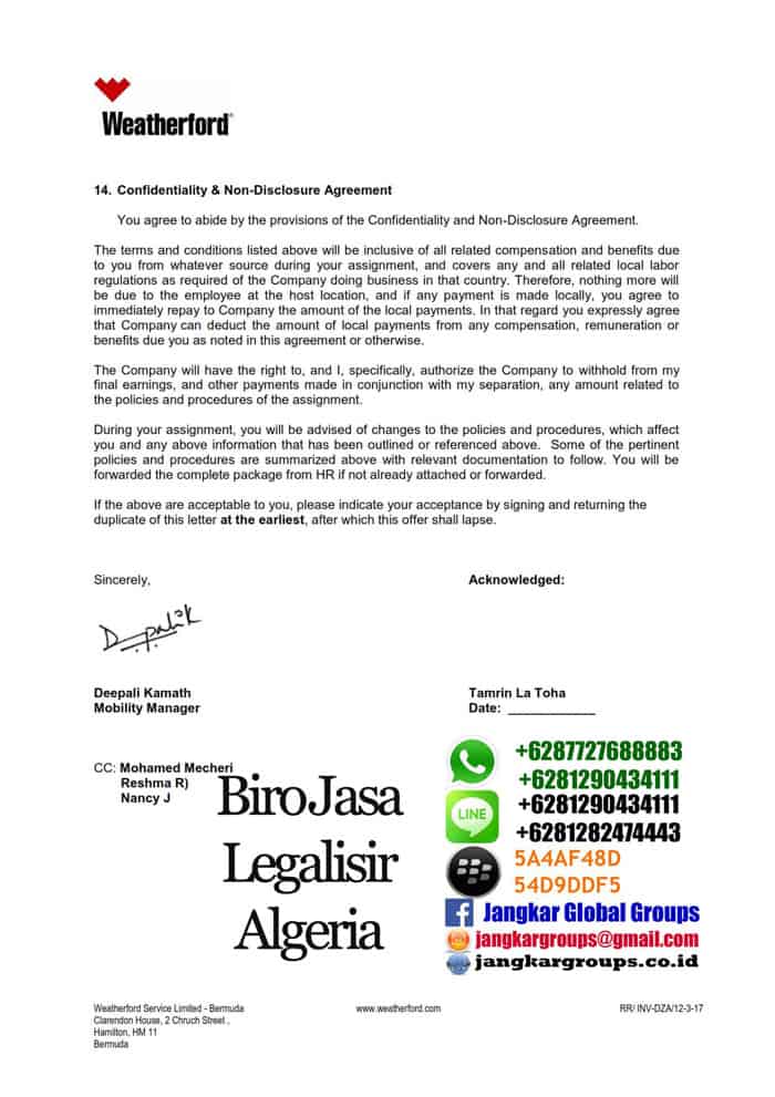 Contoh Jasa Legalisir Offer Letter Di Kedutaan Algeria Jakarta4
