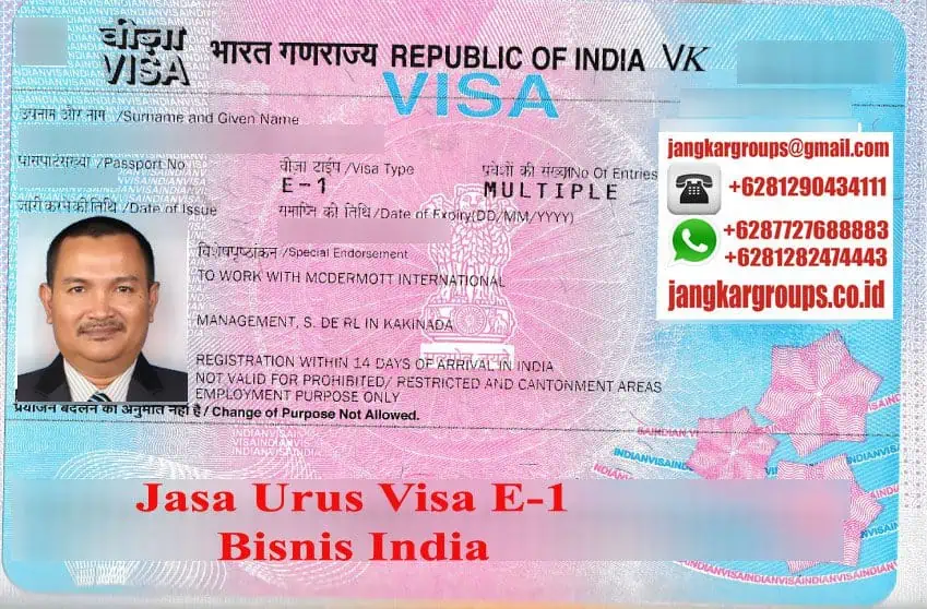 Contoh Visa Bisnis India Type E1