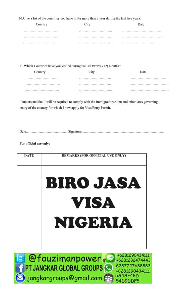 Nigeria Visa Application Form _003 | TEMPORARY WORK PERMIT TWP NIGERIA