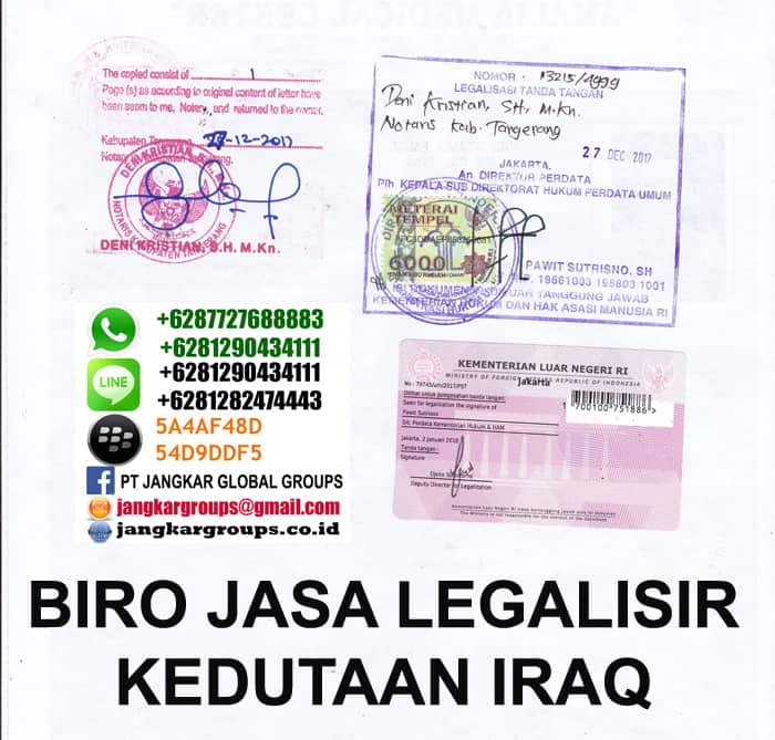 biro jasa legalisir kedutaan iraq