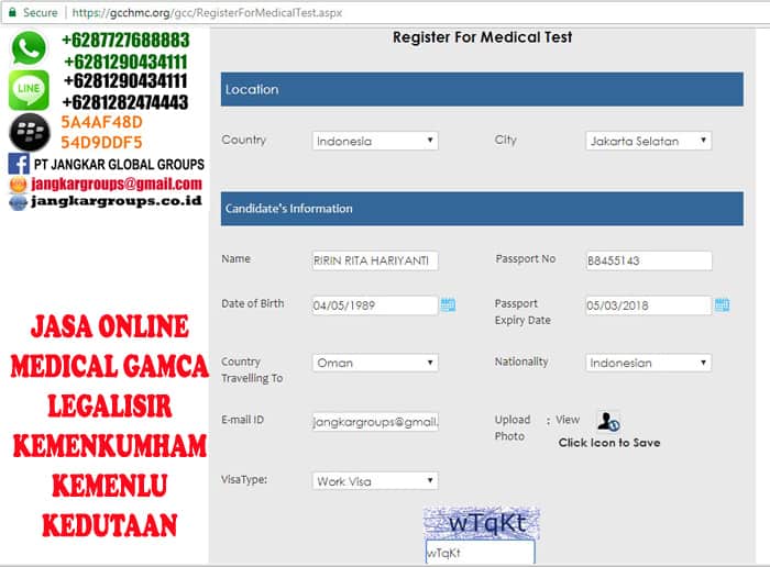 register for medical gamca test