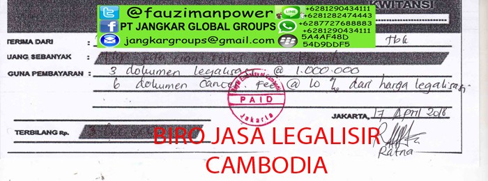 biaya legalisir kedutaan cambodia