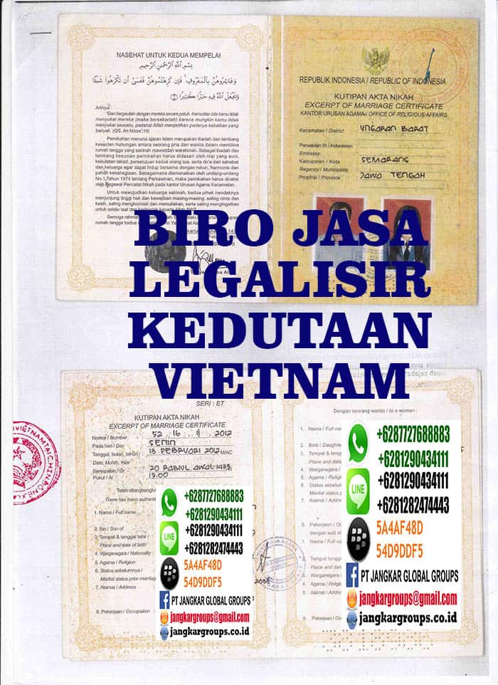 jasa legalisir buku nikah di kedutaan vietnam