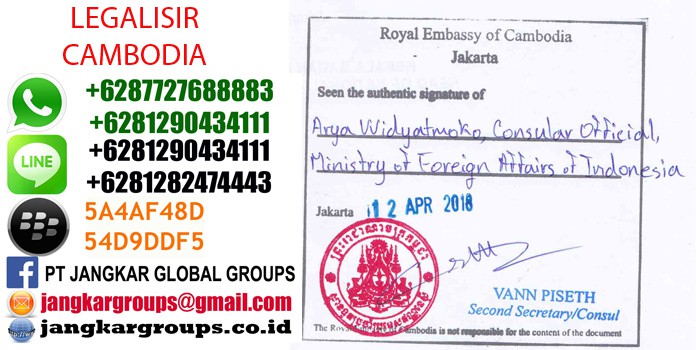 legalisir sertifikat BPOM ke kedutaan cambodia
