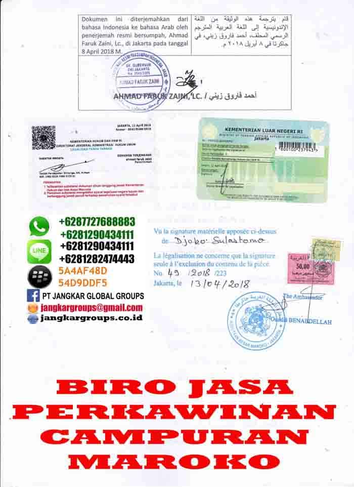 Legalisir translate akte cerai di embassy maroko