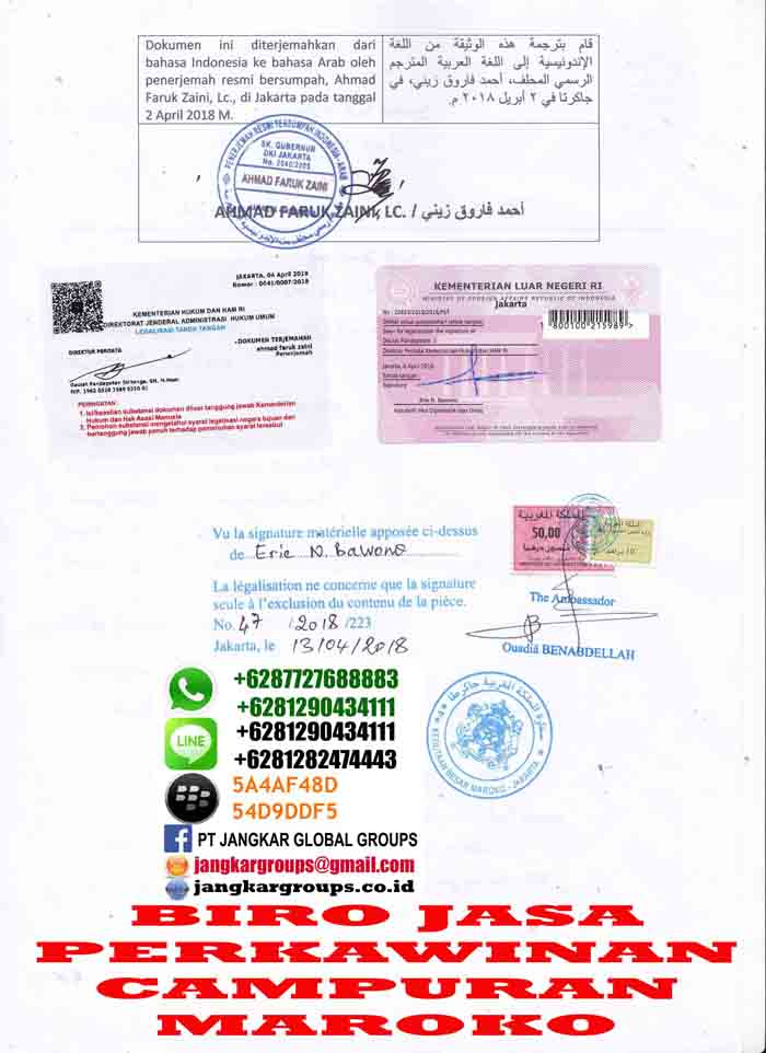 Legalisir translate skbm di embassy maroko