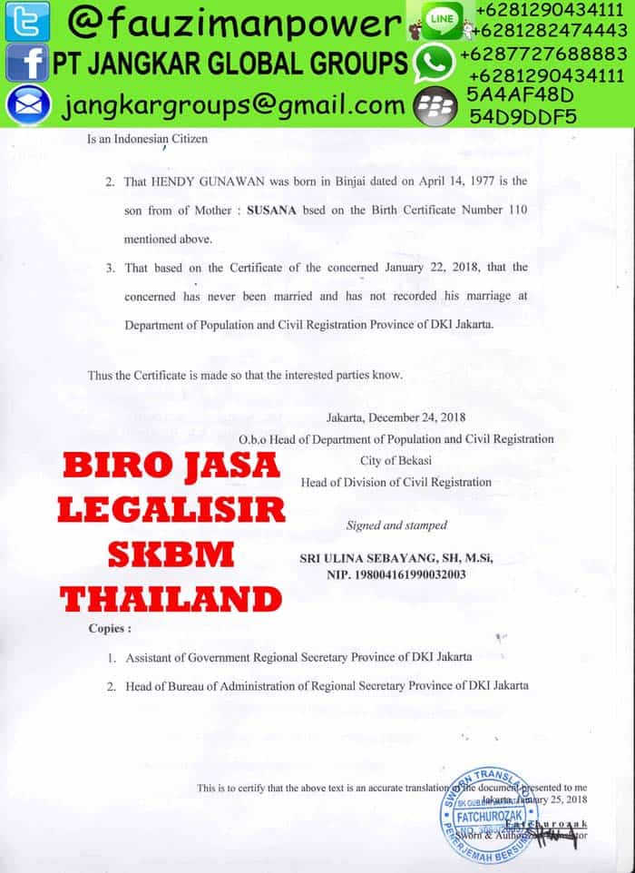 Legalisir translate skbm thailand2