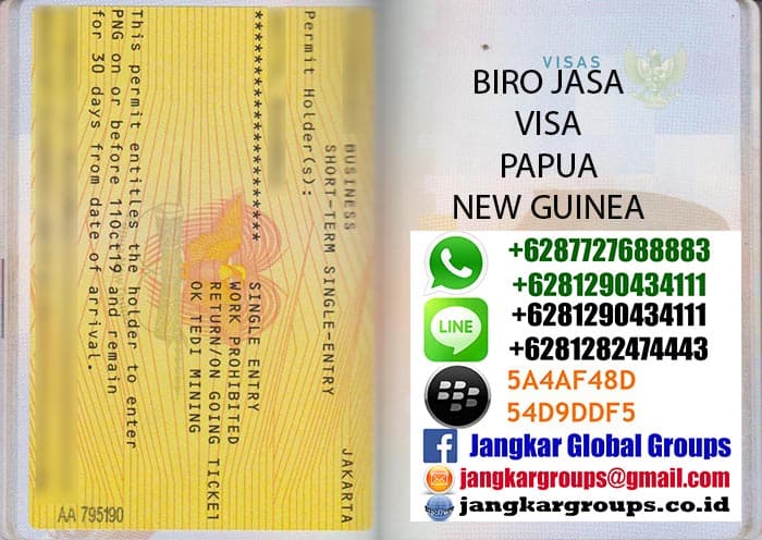 jasa visa papua new guinea Persyaratan Visitor