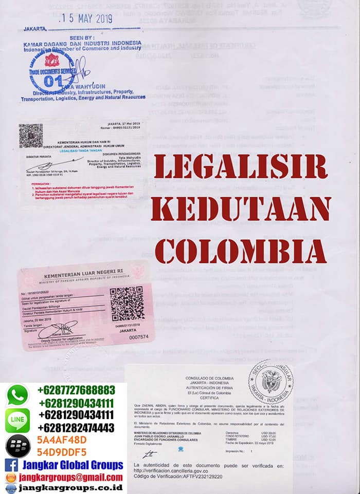 Legalisir dokumen di kedutaan colombia