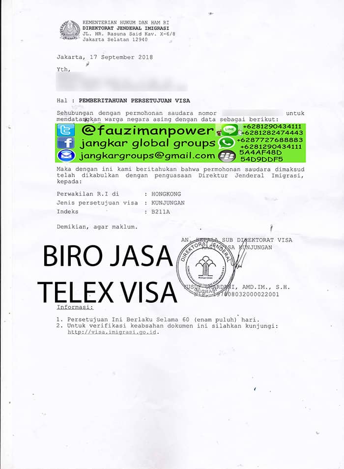 Biro jasa telex visa china, PERSYARATAN MENIKAH WNA HONGKONG DI INDONESIA