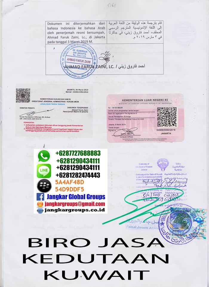legalisir surat singel di kedutaan kuwait