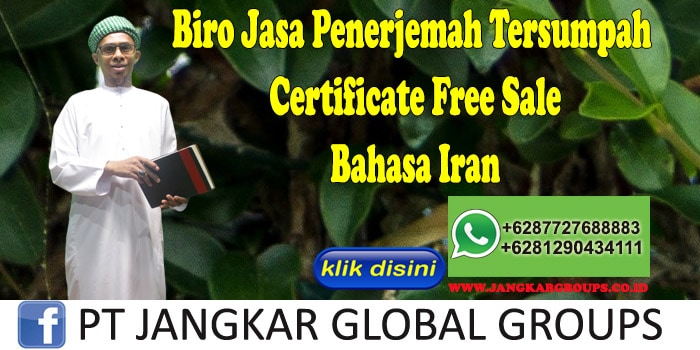 Biro Jasa Penerjemah Tersumpah Certificate Free Sale Bahasa Iran