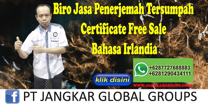 Biro Jasa Penerjemah Tersumpah Certificate Free Sale Bahasa Irlandia