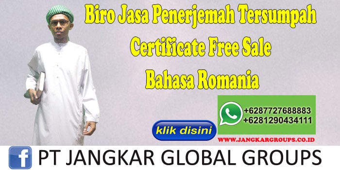 Biro Jasa Penerjemah Tersumpah Certificate Free Sale Bahasa Romania