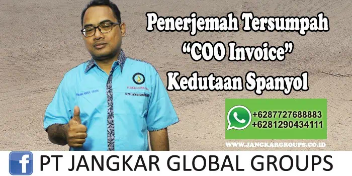 Penerjemah tersumpah Coo Invoice Kedutaan Spanyol