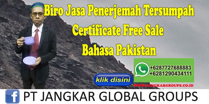 Biro Jasa Penerjemah Tersumpah Certificate Free Sale Bahasa Pakistan