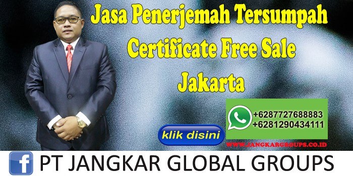 Certificate free sale jakarta