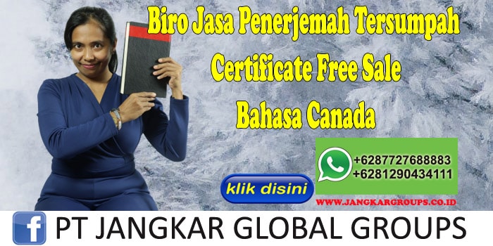 Certificate Free Sale Canada