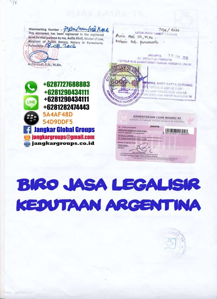 surat referensi kerja ke argentina