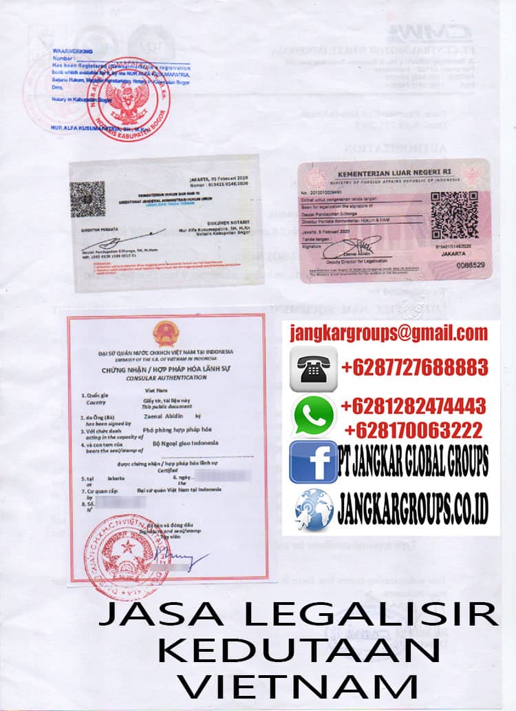Legalisir Letter Authorizatin embassy Vietnam