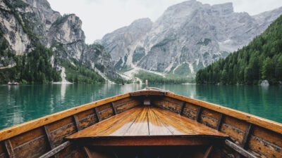 Boat in mountains