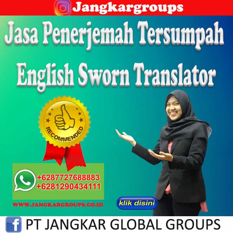 Jasa Penerjemah Tersumpah English Sworn Dokumen Translator