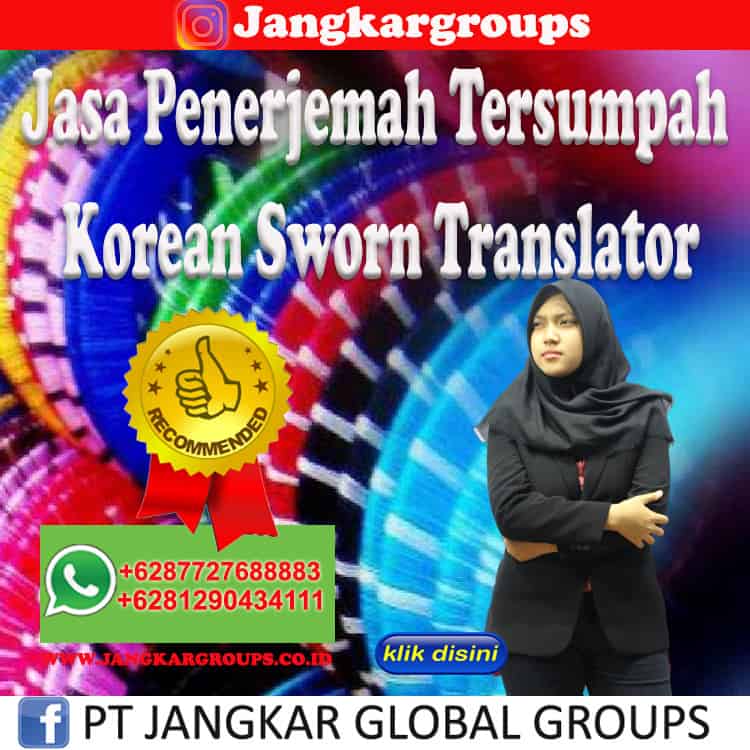 Jasa Penerjemah Tersumpah Korean Sworn Translator