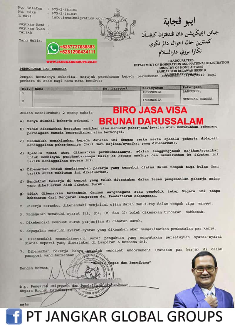 Calling Visa Brunai Darussalam