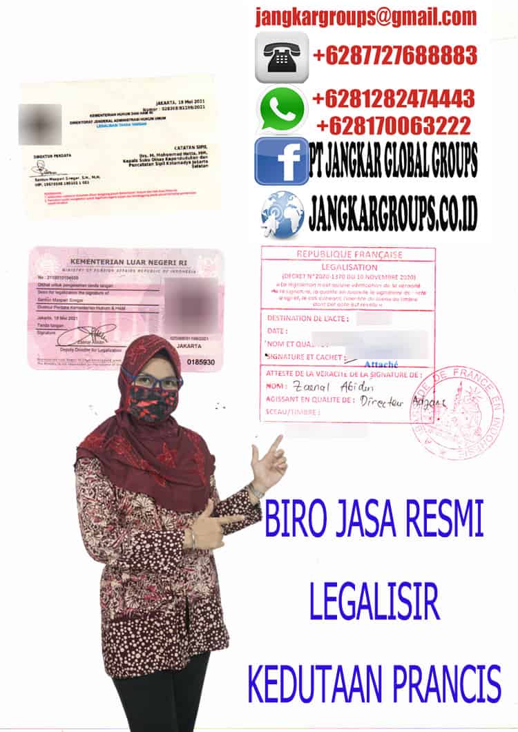 BIRO JASA RESMI LEGALISIR KEDUTAAN PRANCIS