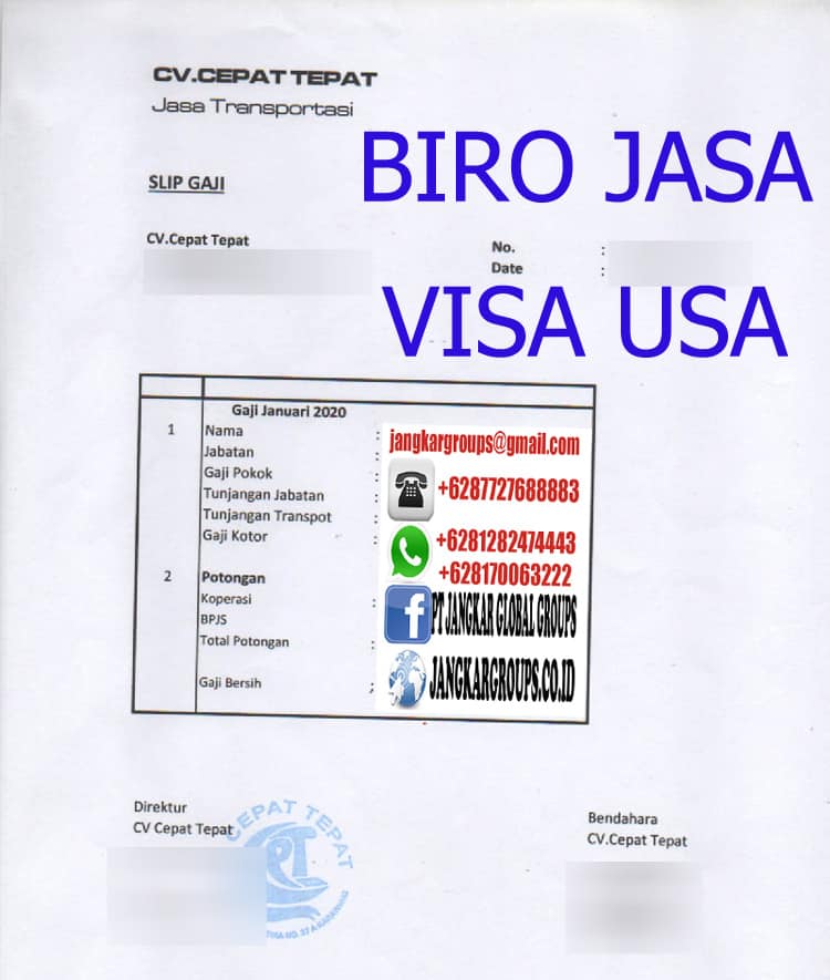 visa bisnis amerika CONTOH SLIP GAJI