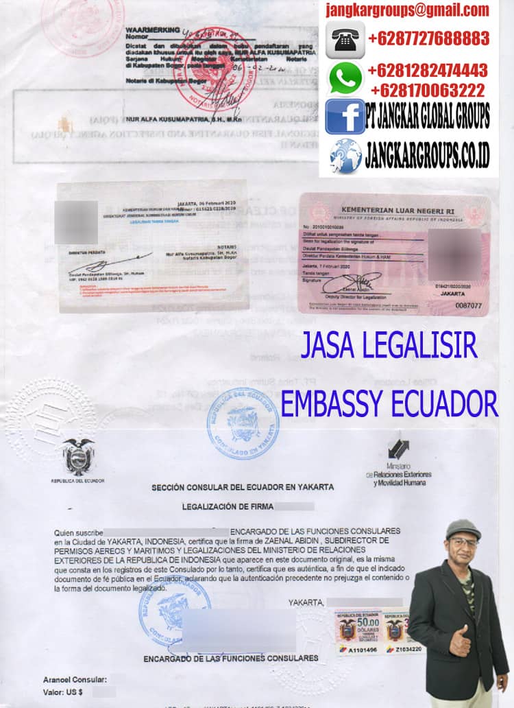 JASA LEGALISIR ECUADOR EMBASSY
