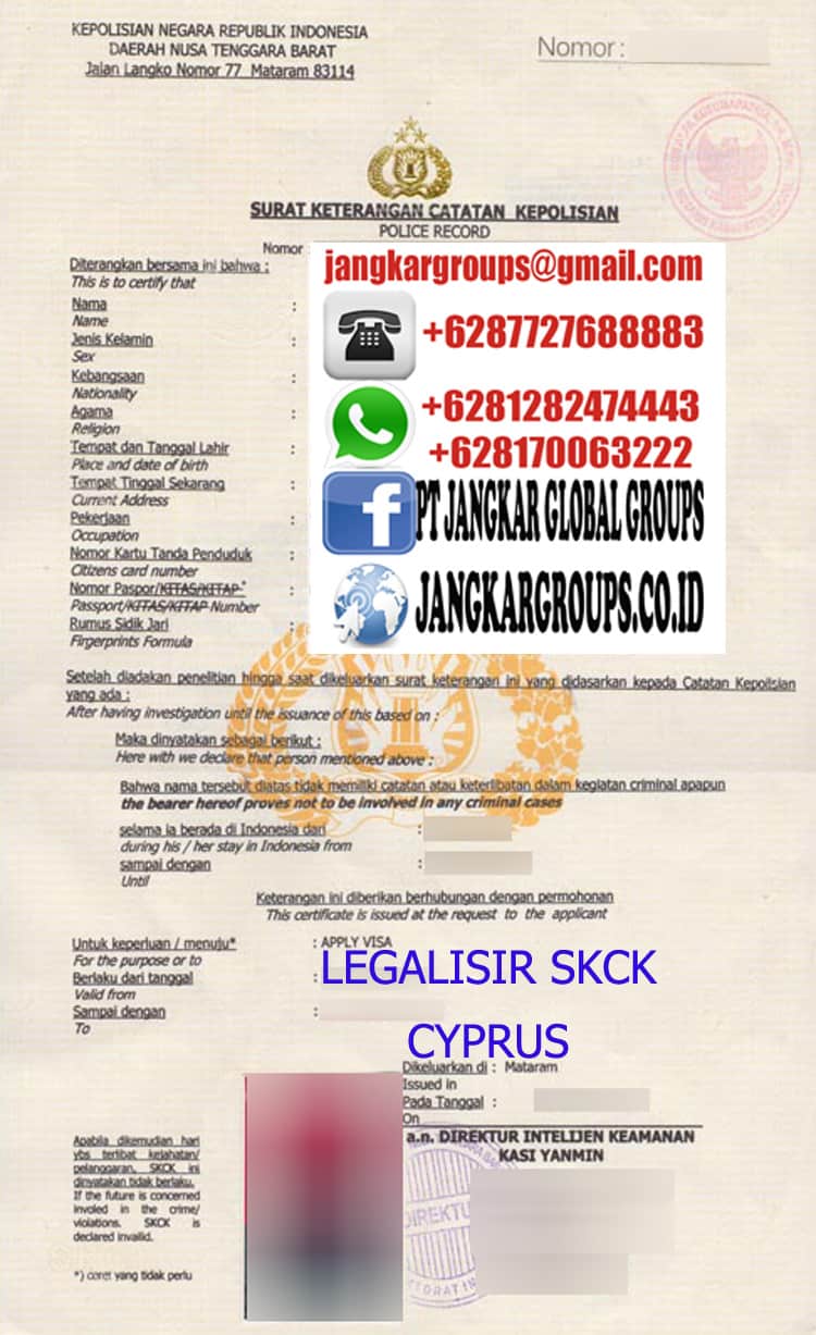 Legalisir Skck Cyprus