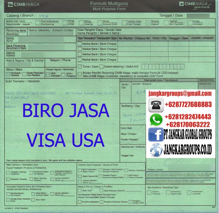 biaya visa bisnis amerika R B1 B2
