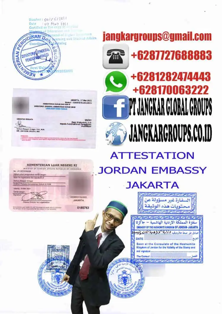 ATTESTATION JORDAN EMBASSY JAKARTA